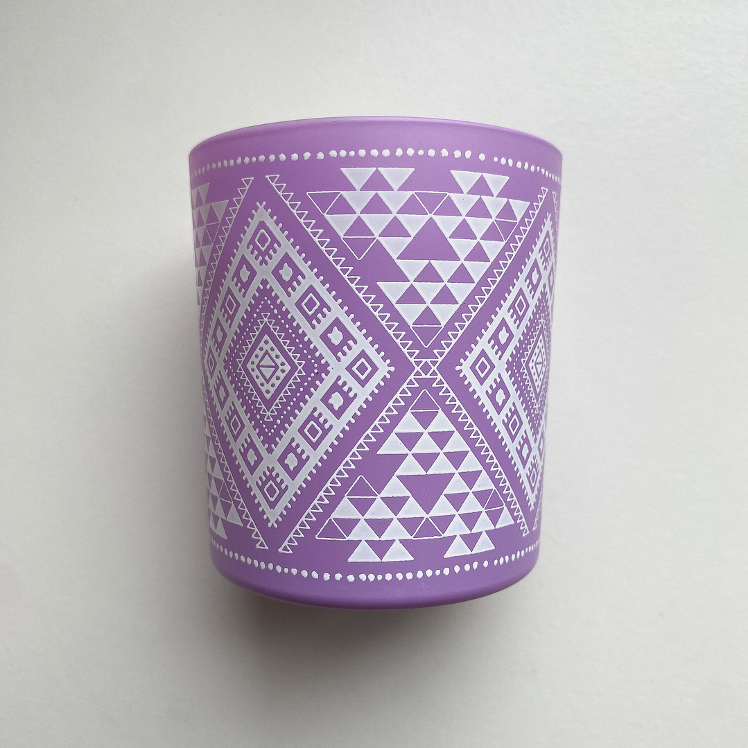 Vela de Soya Salvia Lavanda con Cristal Amatista BOHO 3