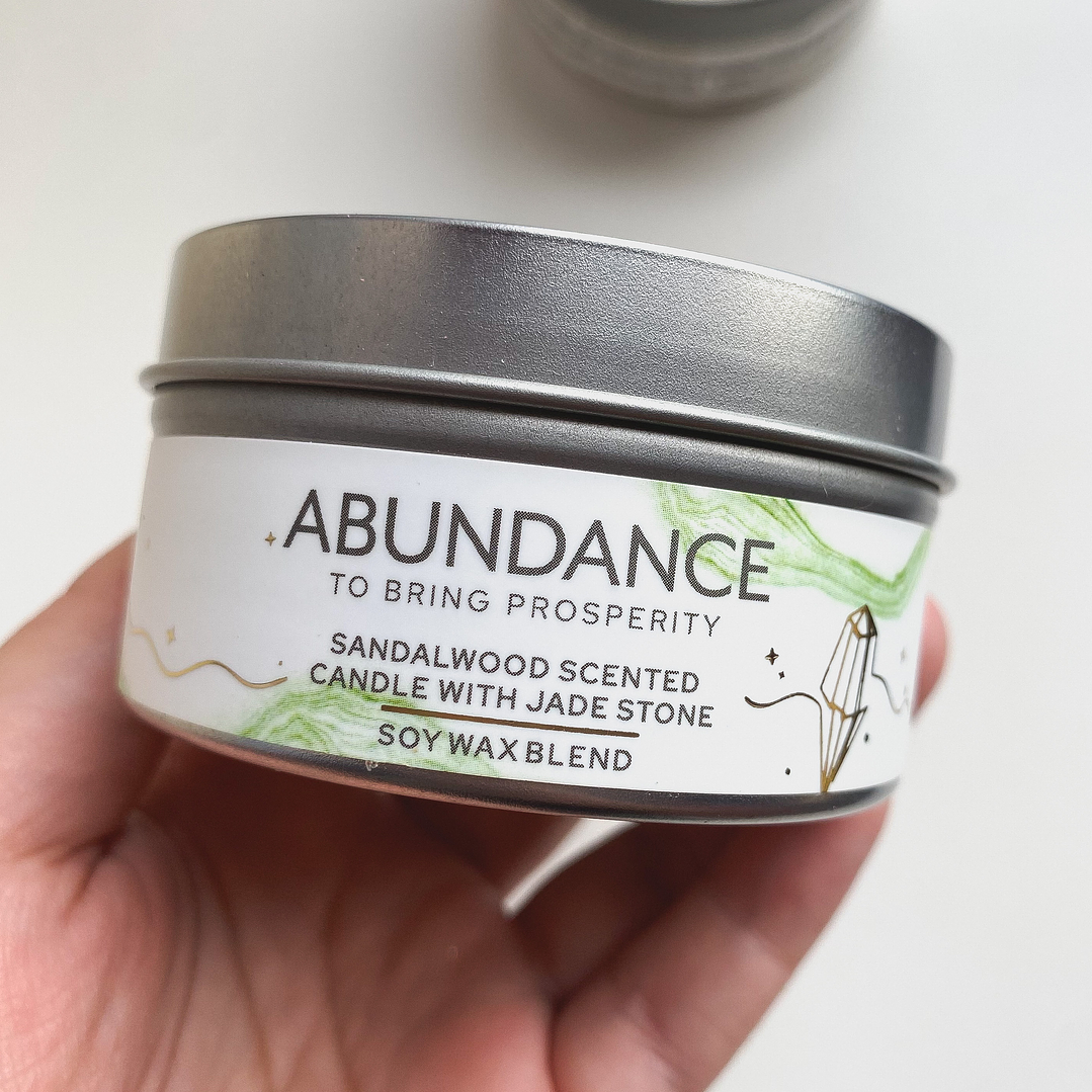 Vela de Soya con Jade ABUNDANCIA 3