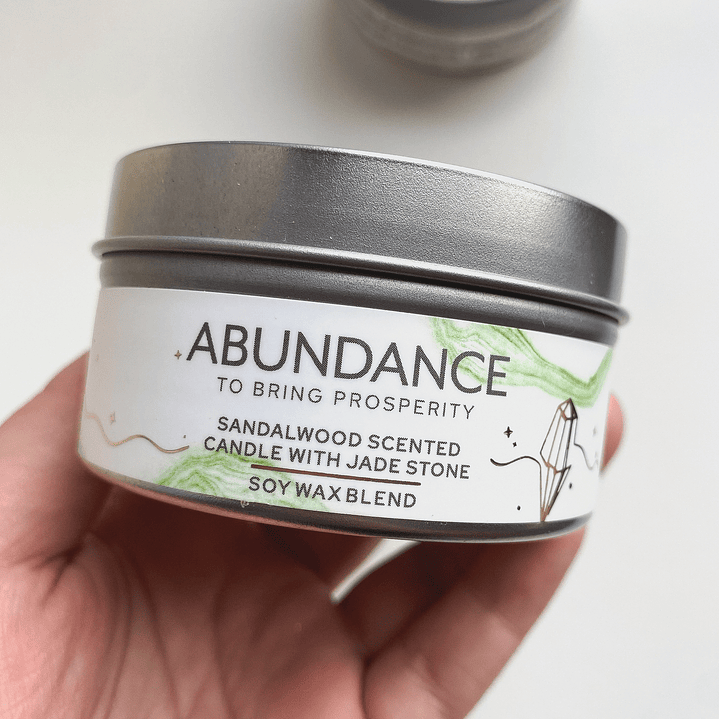 Vela de Soya con Jade ABUNDANCIA 3