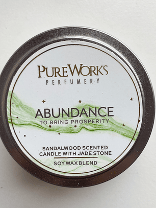 Vela de Soya con Jade ABUNDANCIA