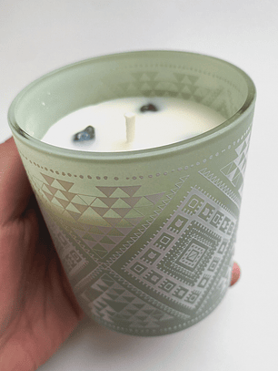 Vela de Soya Árbol de la vida con Jade BOHO