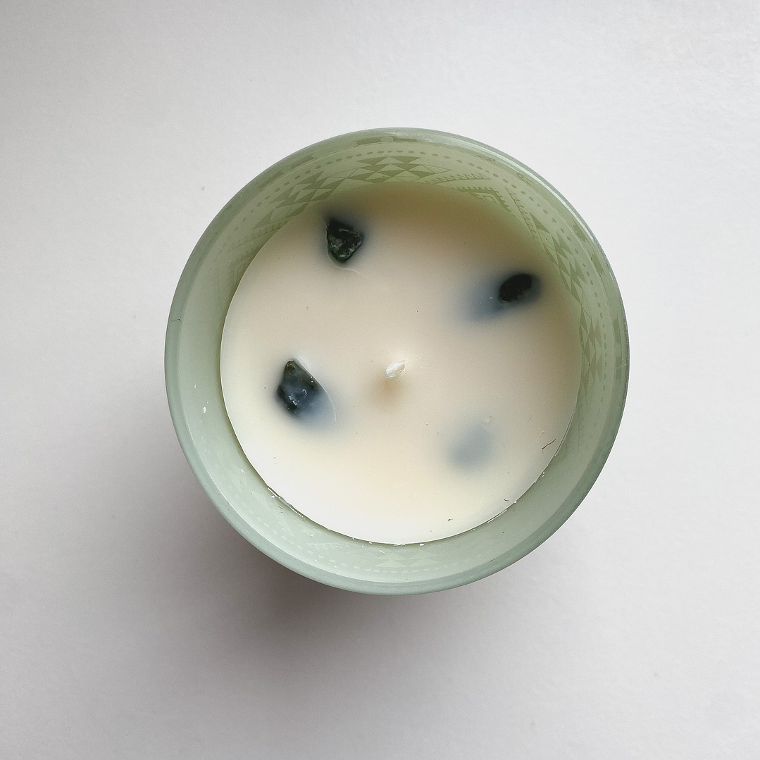 Vela de Soya Árbol de la vida con Jade BOHO 4