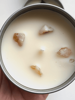 Vela de Soya con Citrino FELICIDAD