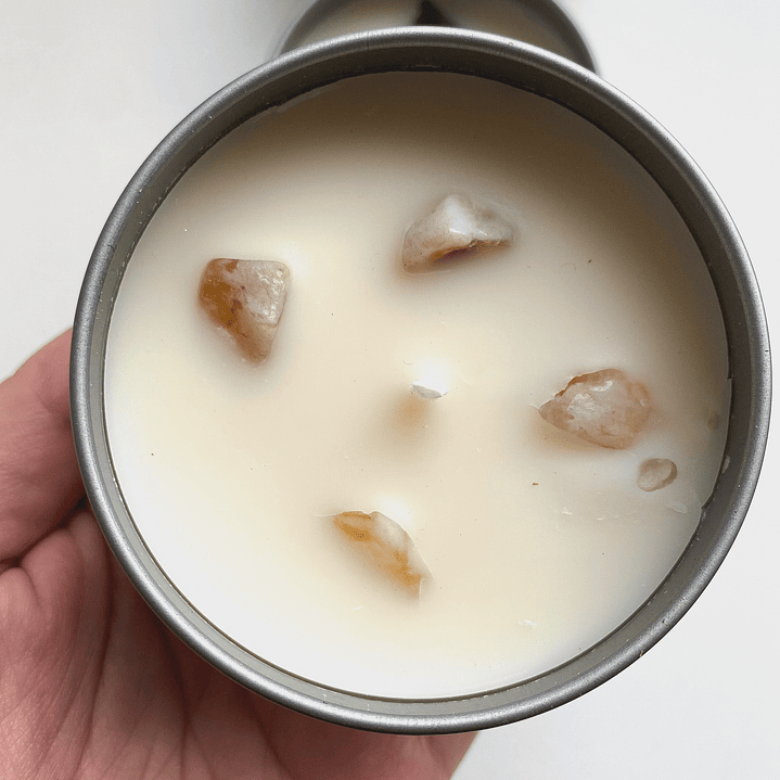 Vela de Soya con Citrino FELICIDAD 2