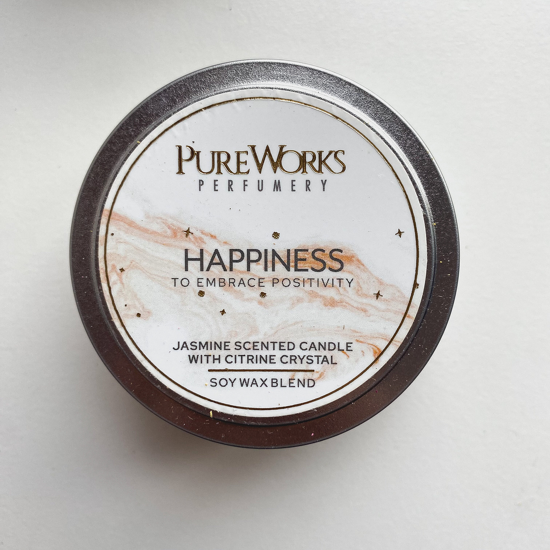 Vela de Soya con Citrino FELICIDAD 1