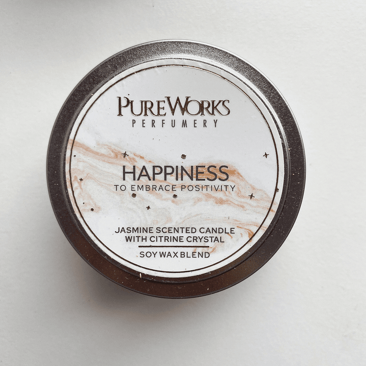 Vela de Soya con Citrino FELICIDAD 1