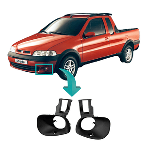 Conjunto Tampas para Faróis de Nevoeiro Fiat Strada – Fibra de Carbono