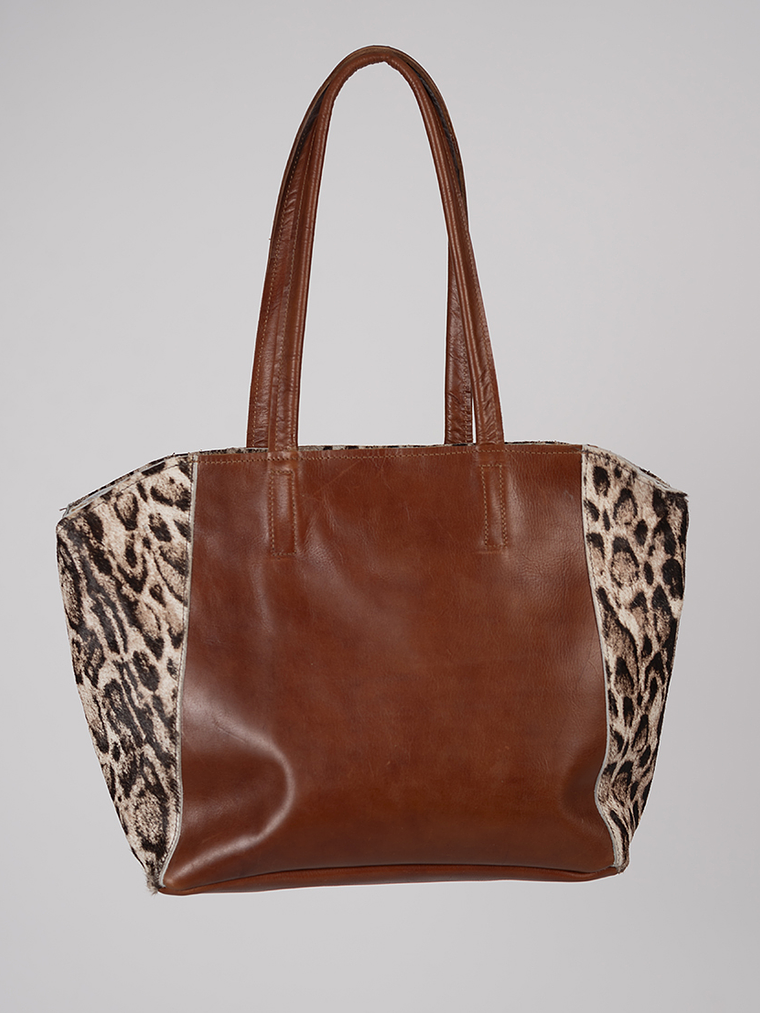 Cartera Dominga Café - Leopardo Beige 1