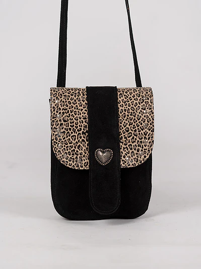 Cartera Julieta Negra Leopardo