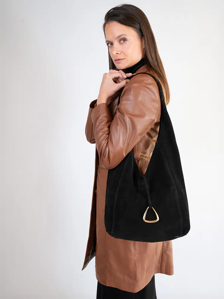 Cartera Sofía Negro Gamuza 2