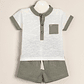 Agus Set of slub cotton T shirt with linen shorts - thumbnail 1