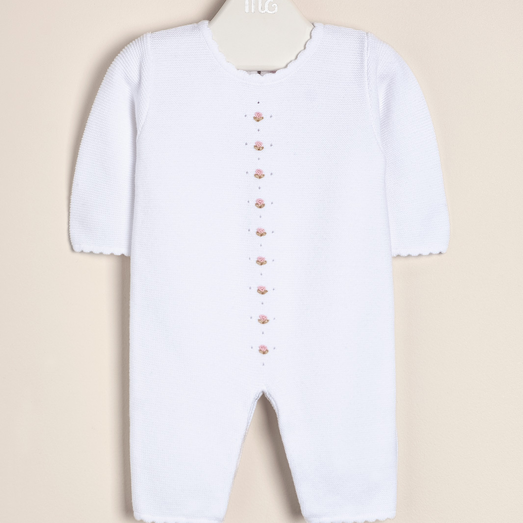 Roma Embroidered Garter Stich romper 1