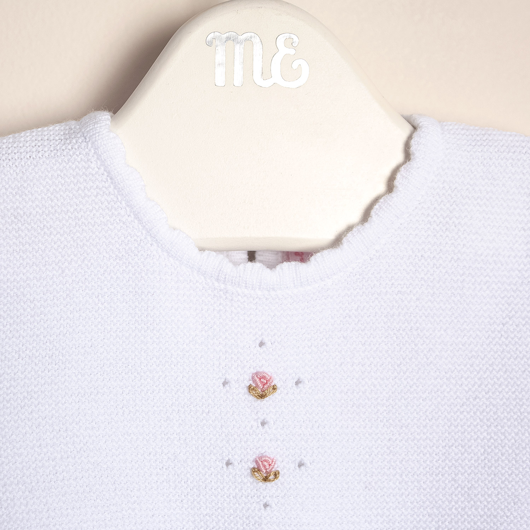 Roma Embroidered Garter Stich romper 2