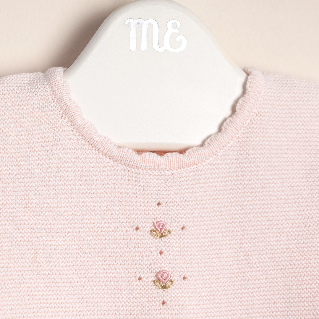 Roma Embroidered Garter Stich romper 2