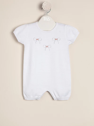 Coquette sleeper Jumpsuit with embroidered bows