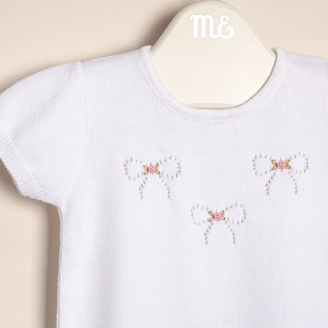 Coquette sleeper Jumpsuit with embroidered bows 3