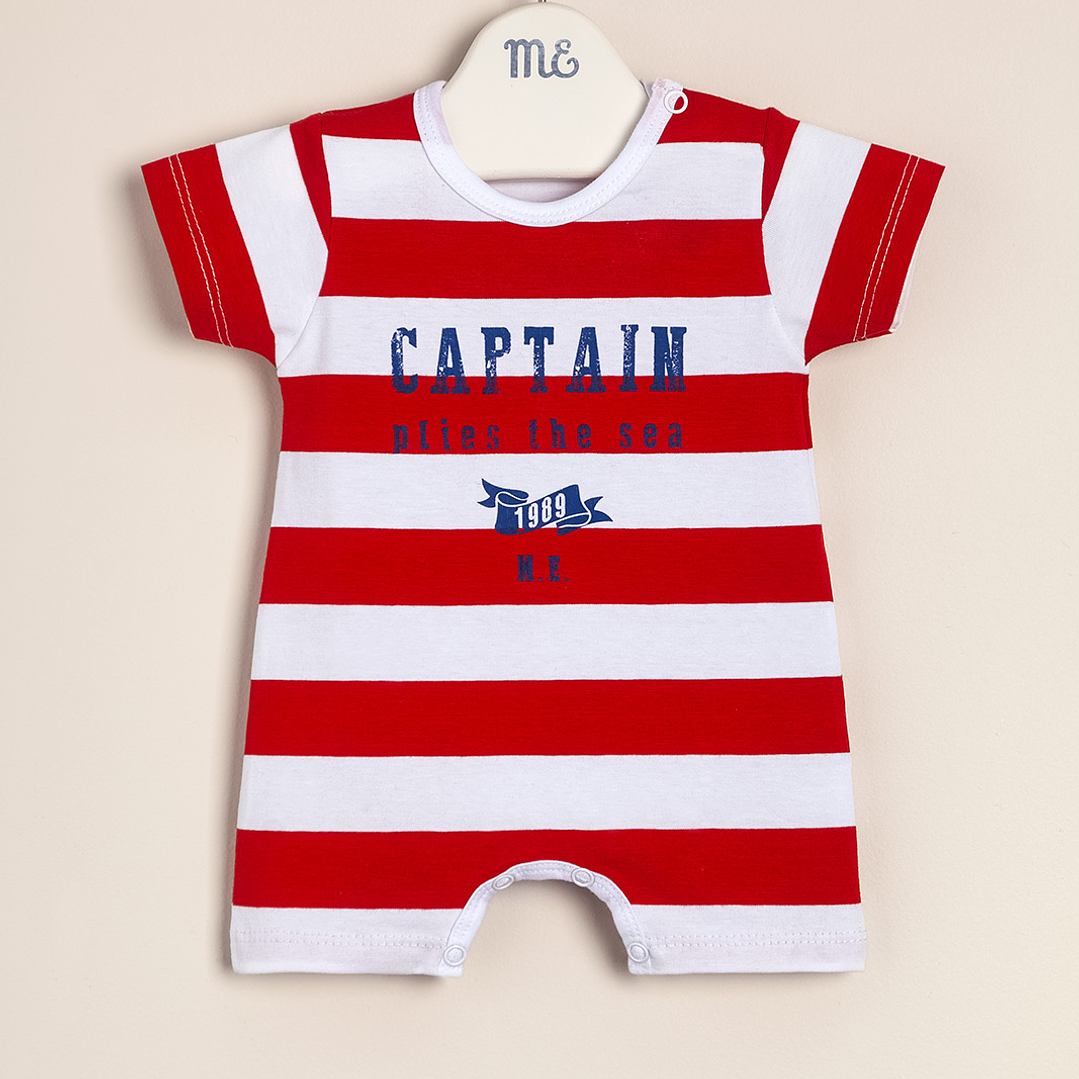 Striped cotton jumpsuit with Captain print 1