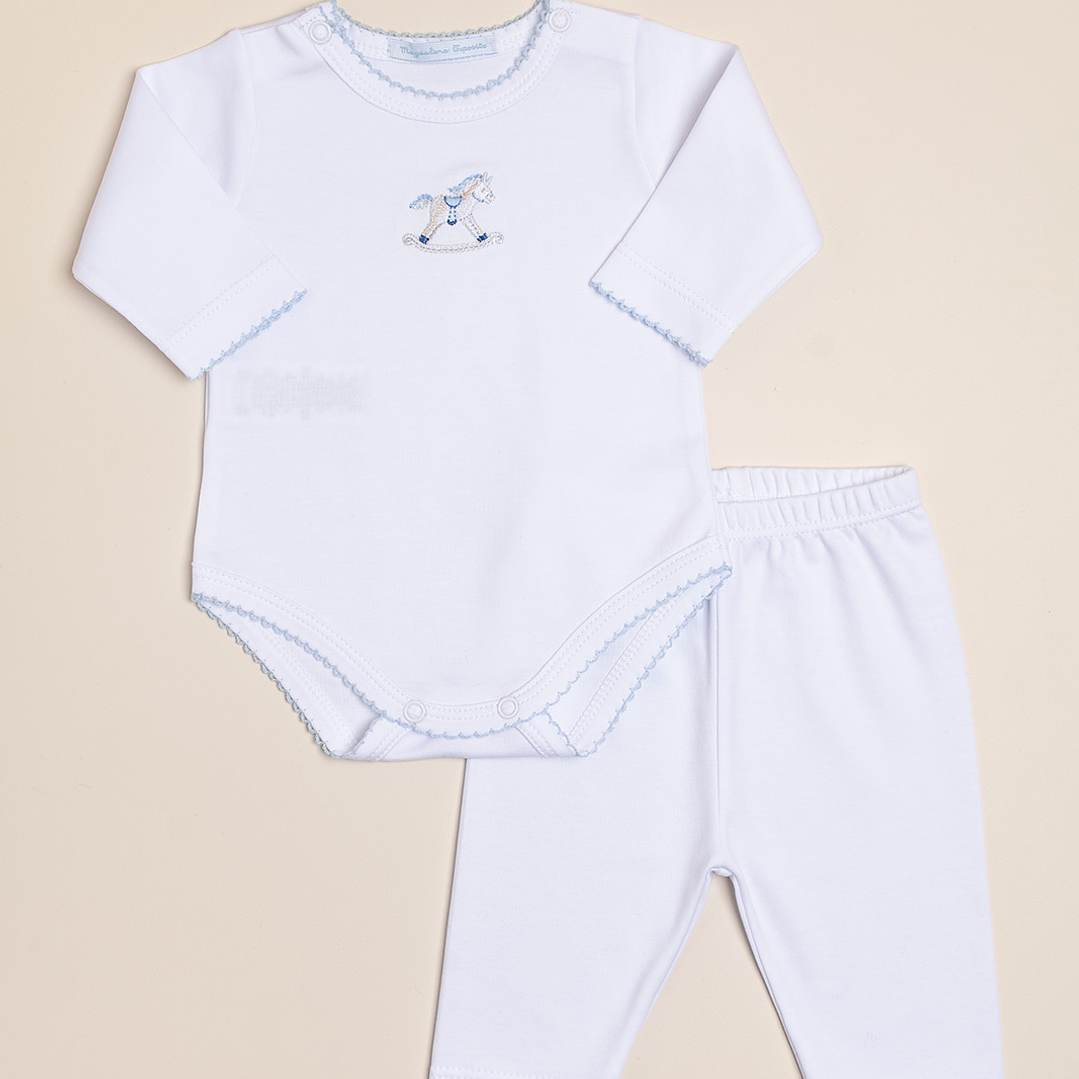 Rocking Horse Set Peruvian Pima Cotton Bodysuit with Pants 1