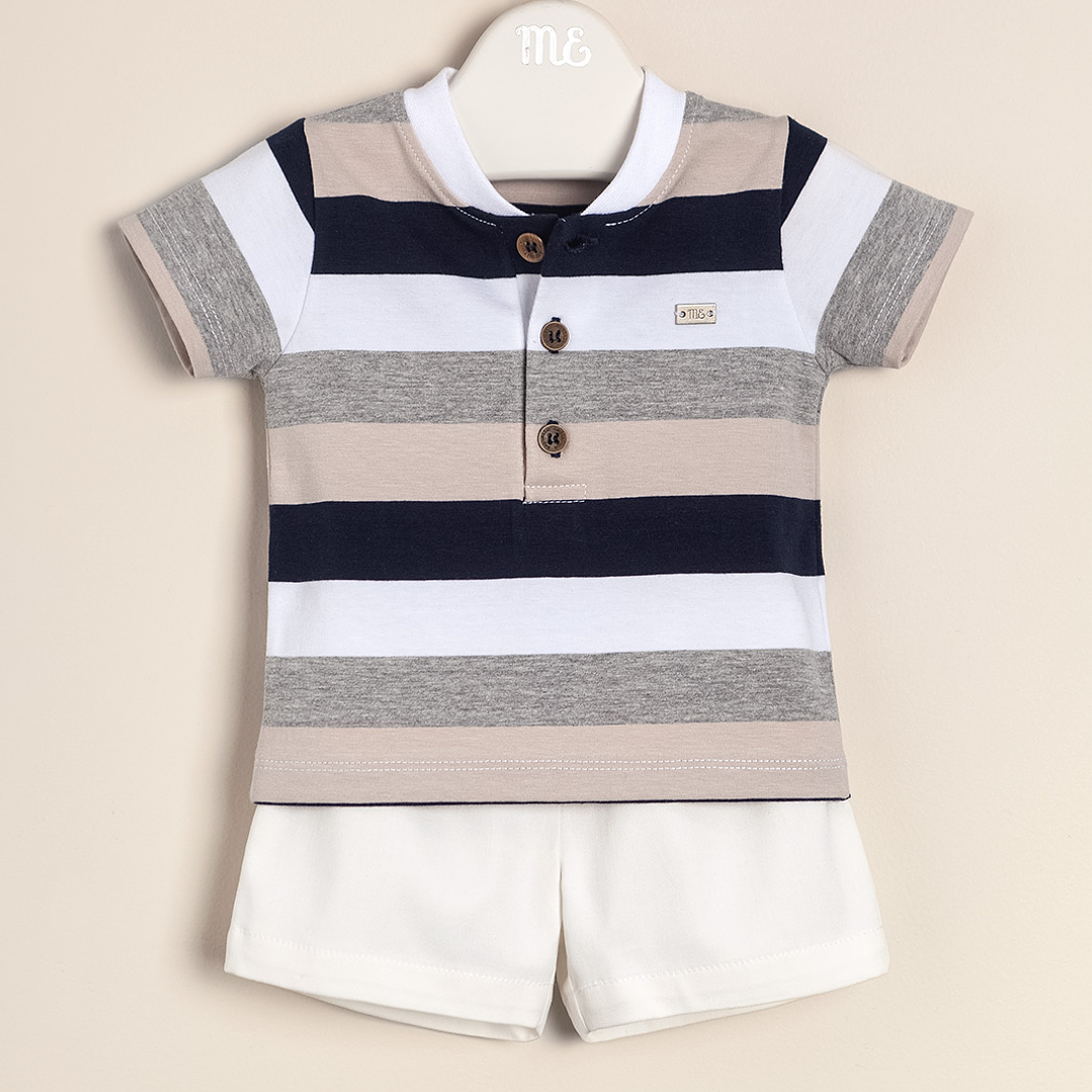Juan Set Top Cotton Striped with Shorts Lightweight Twill 1