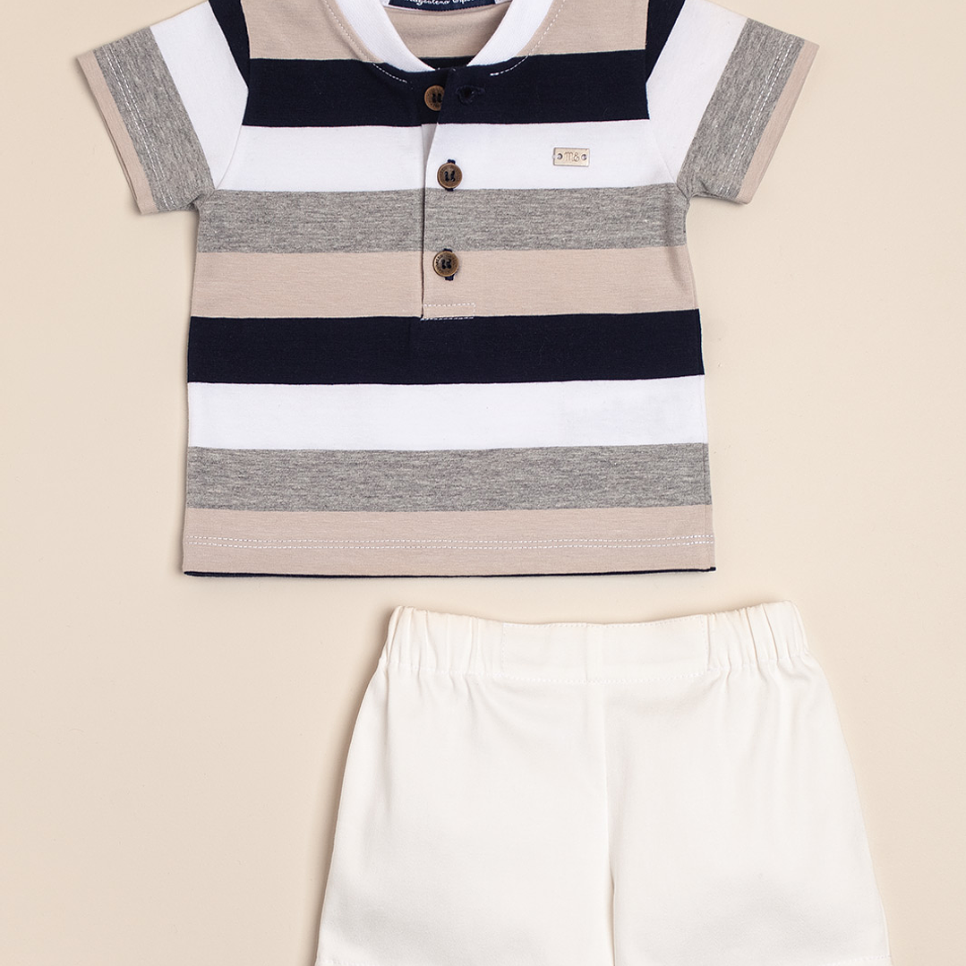 Juan Set Top Cotton Striped with Shorts Lightweight Twill 2