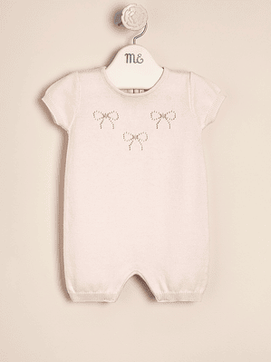 Coquette sleeper Jumpsuit with embroidered bows