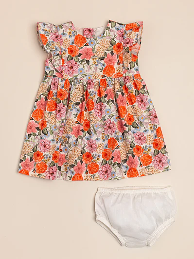 Cotton Poplin Printed Dress