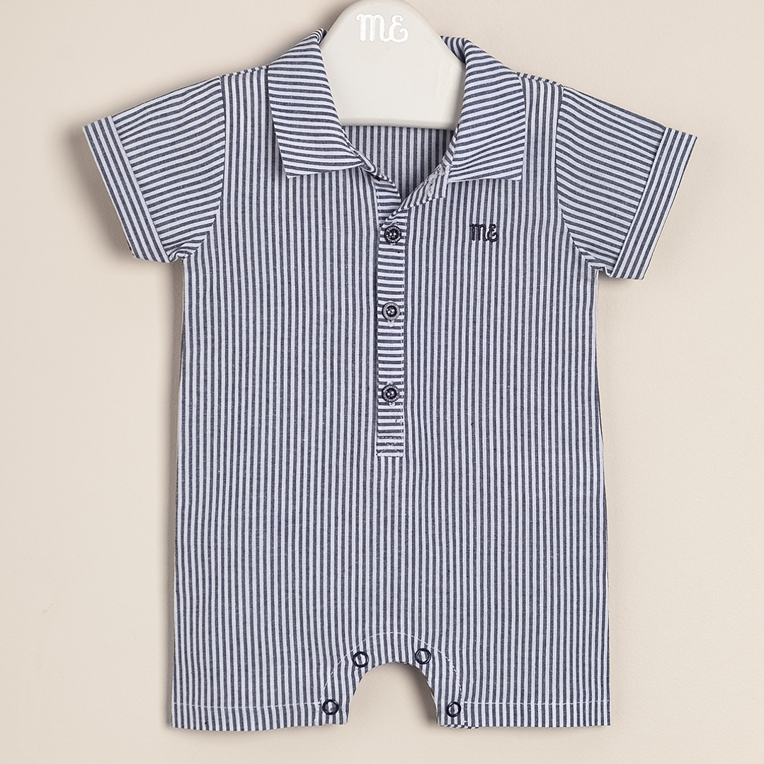 Shark Striped Poplin Romper 1