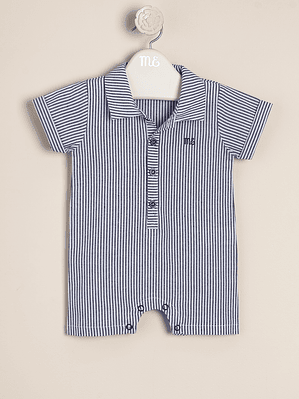 Shark Striped Poplin Romper