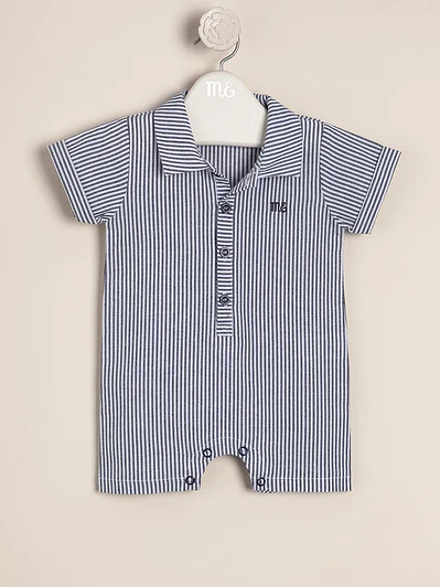 Shark Striped Poplin Romper