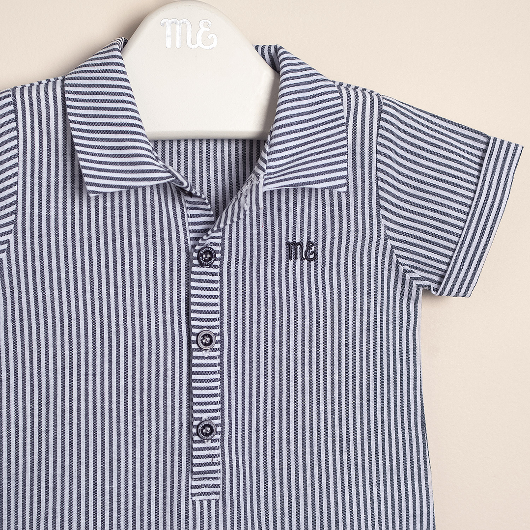 Shark Striped Poplin Romper 2