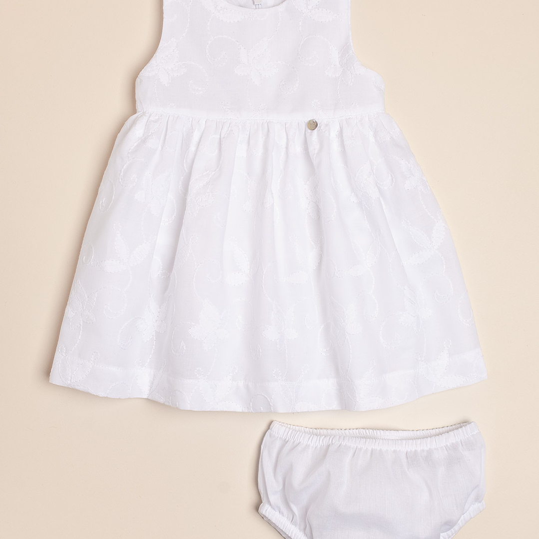 Simonetta BB embroidered cotton voile dress with matching diaper cover 1