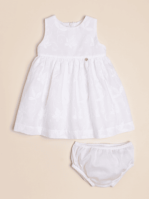 Simonetta BB embroidered cotton voile dress with matching diaper cover