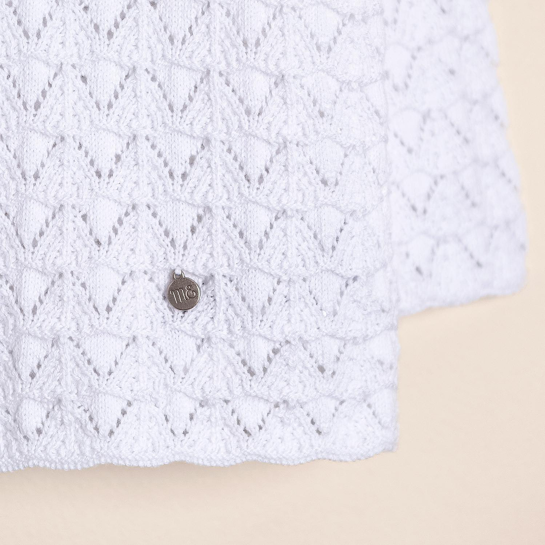 Nicolle Cotton Cardigan Openwork with collar for girls 3