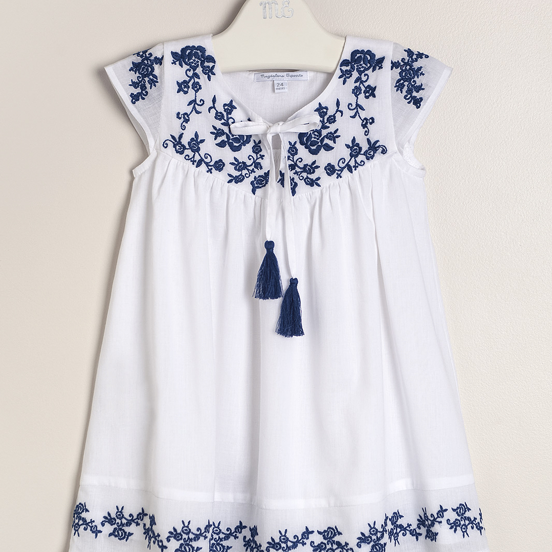 Jaya embroidered cotton voile dress from India 1