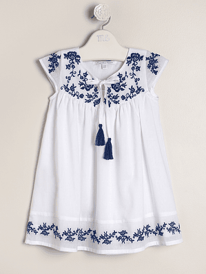 Jaya embroidered cotton voile dress from India