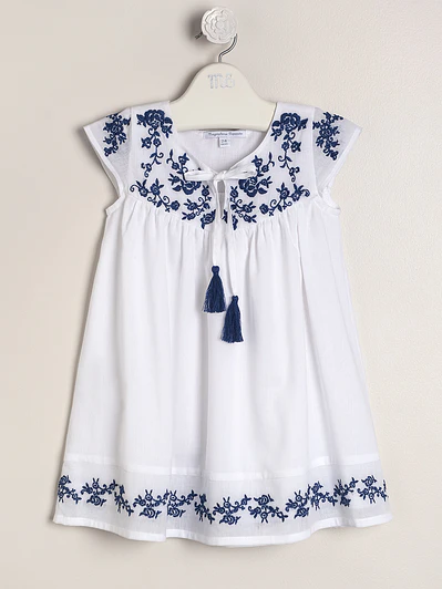Jaya embroidered cotton voile dress from India