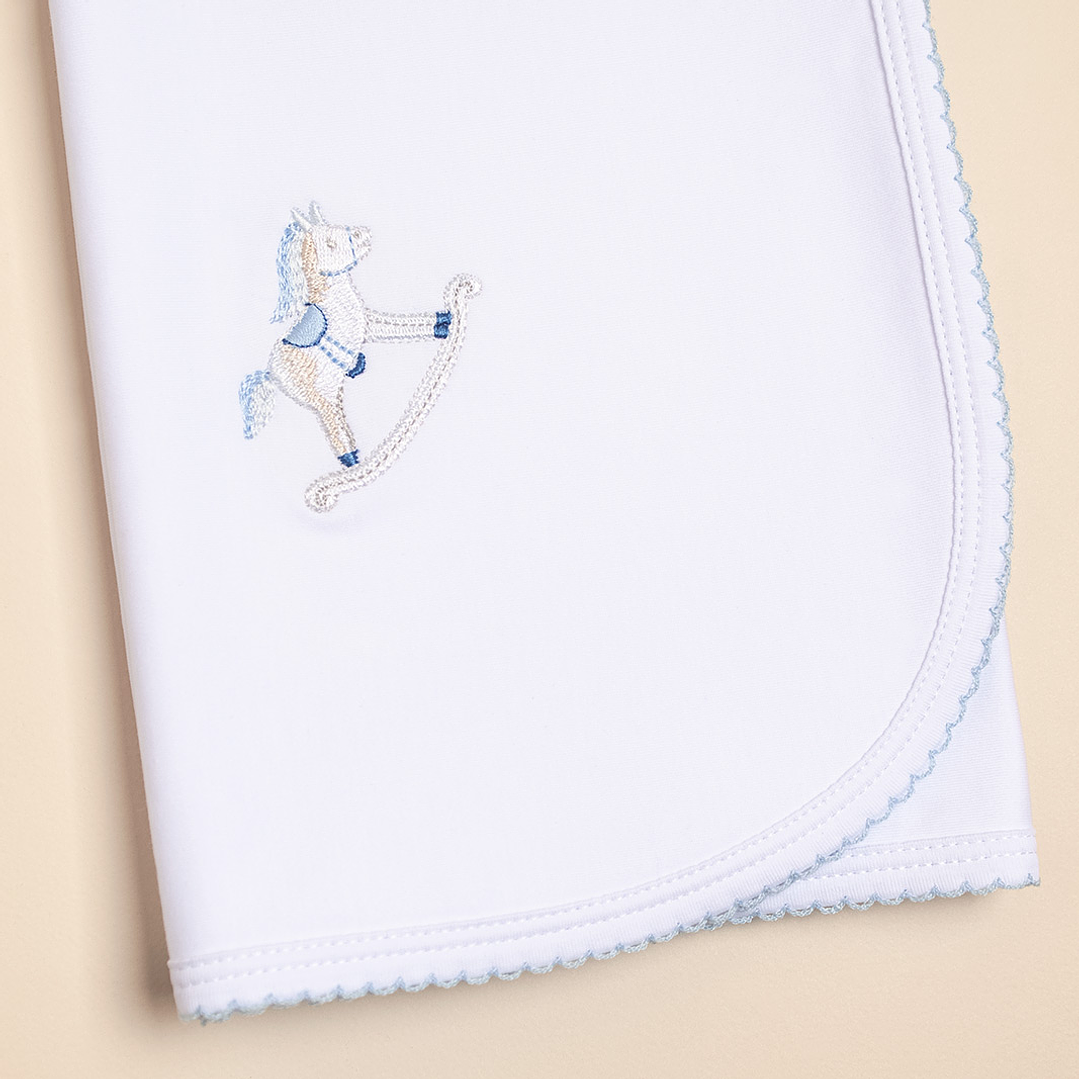 Rocking Horse Blanket Peruvian Pima Cotton Embroidered Front opening 3