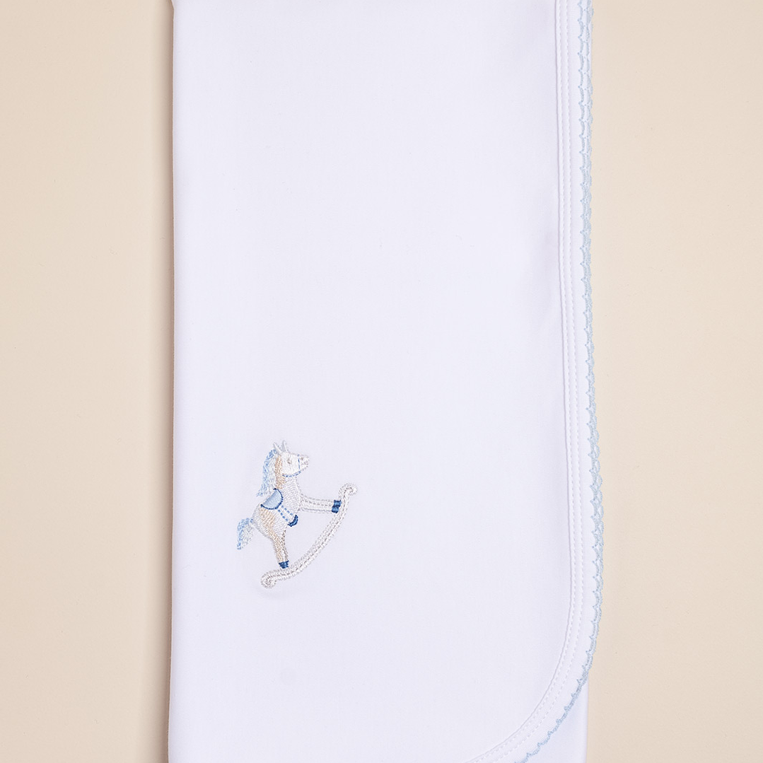 Rocking Horse Blanket Peruvian Pima Cotton Embroidered Front opening 1