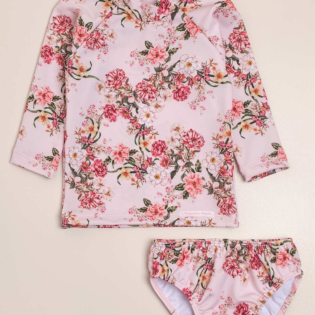 Sofi printed two piece swimsuit with long sleeve UV T shirt 1