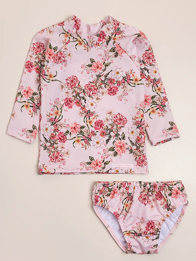 Sofi printed two piece swimsuit with long sleeve UV T shirt