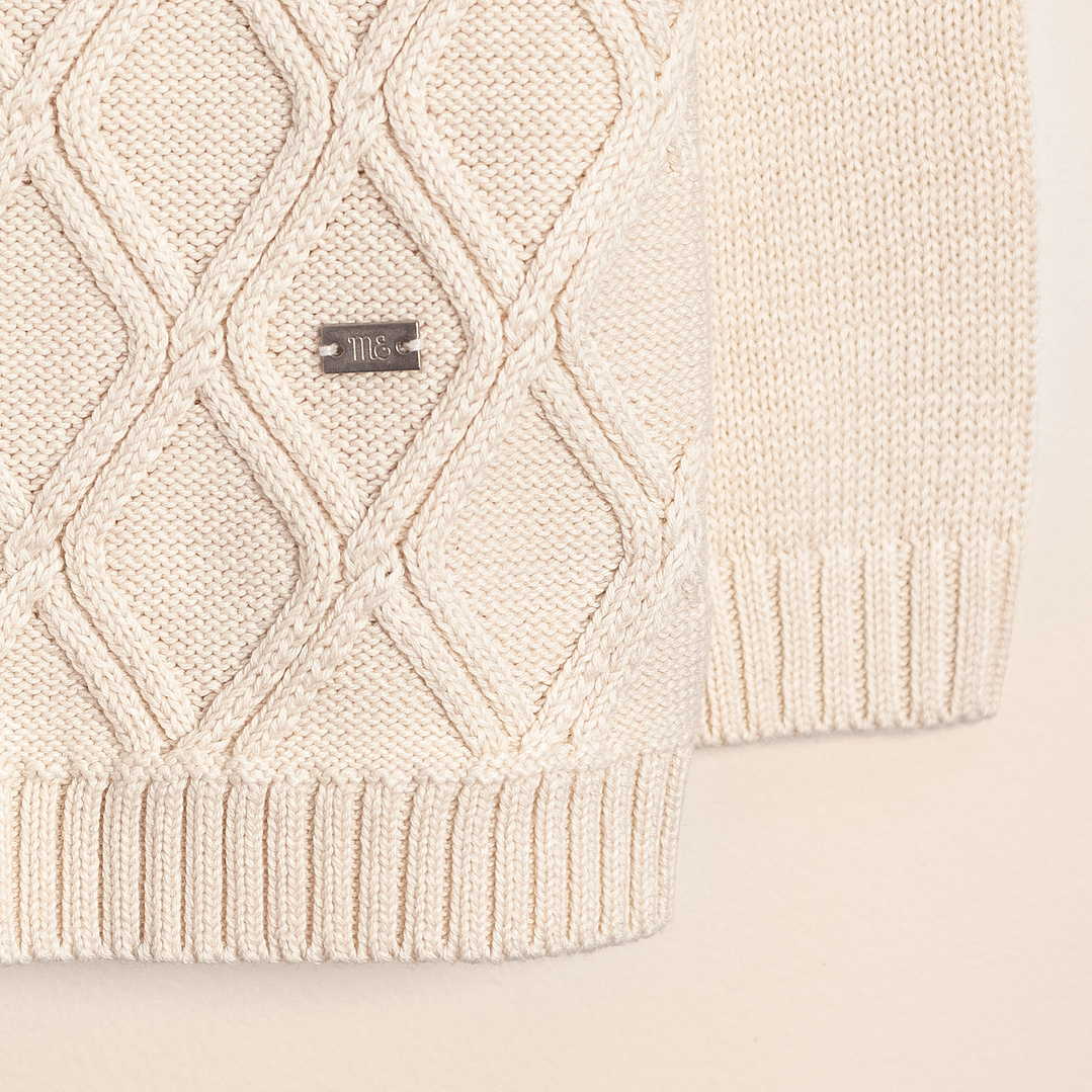 Mick Cotton Cardigan Diamond Shaped and zipper 2