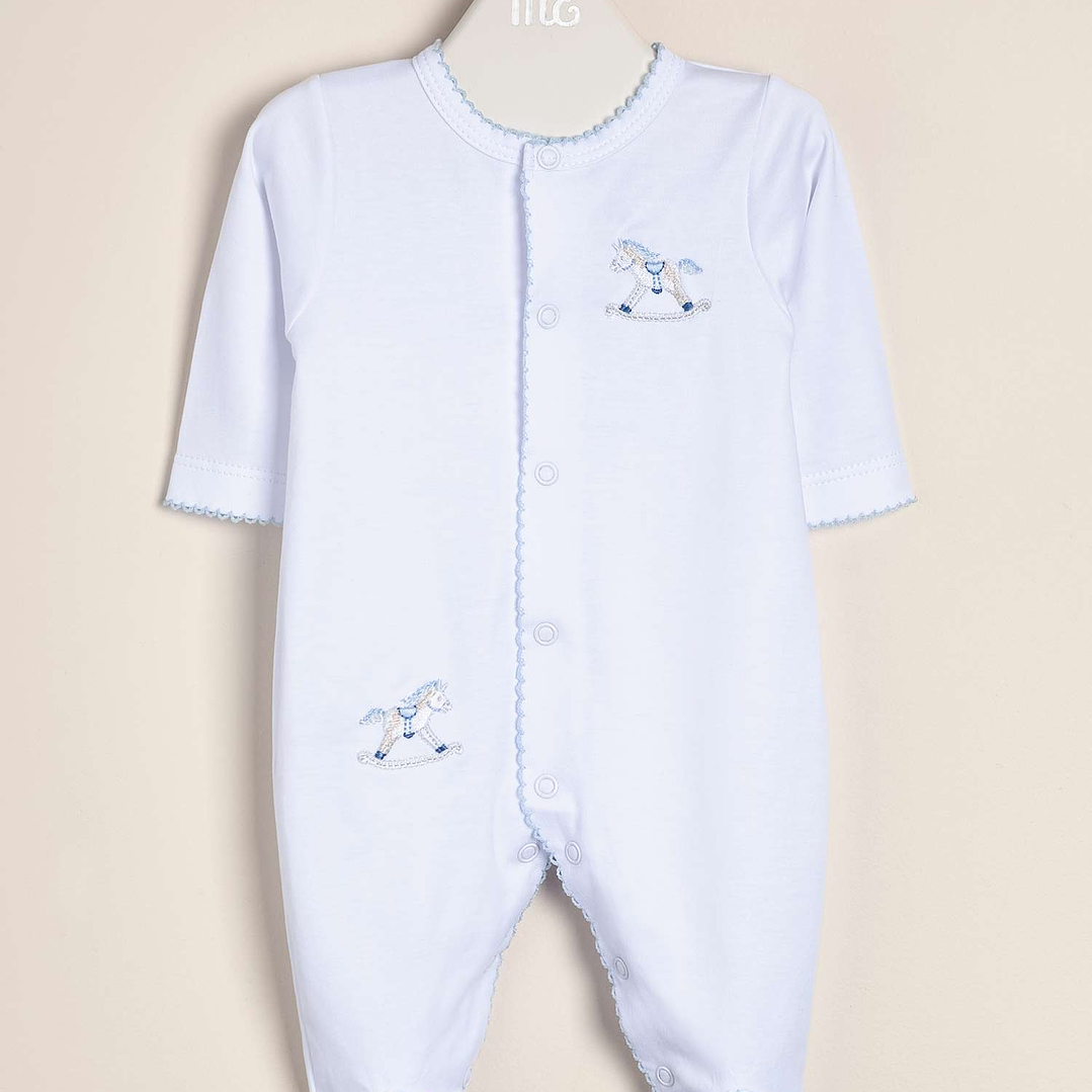 Sleeper Peruvian Pima Cotton Embroidered Front opening Rocking Horse 1