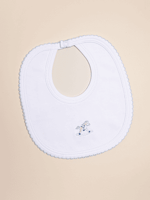 Rocking Horse Bib Peruvian Pima Cotton Embroidered Front opening