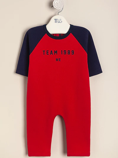 TeamME printed fleece long sleeved jumpsuit
