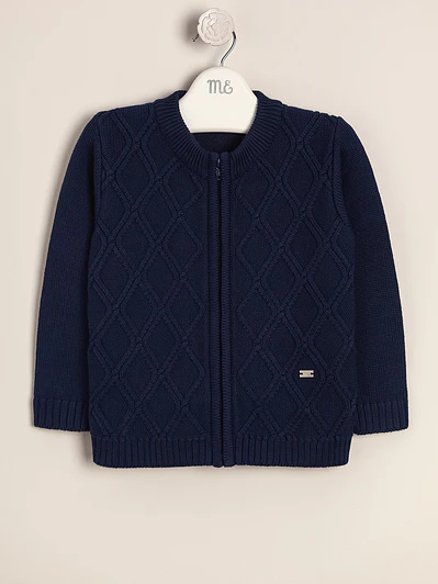 Mick Cotton Cardigan Diamond Shaped and zipper