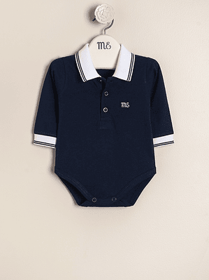 George Polo Cotton Bodysuit with collar