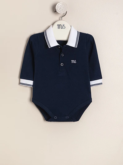 George Polo Cotton Bodysuit with collar