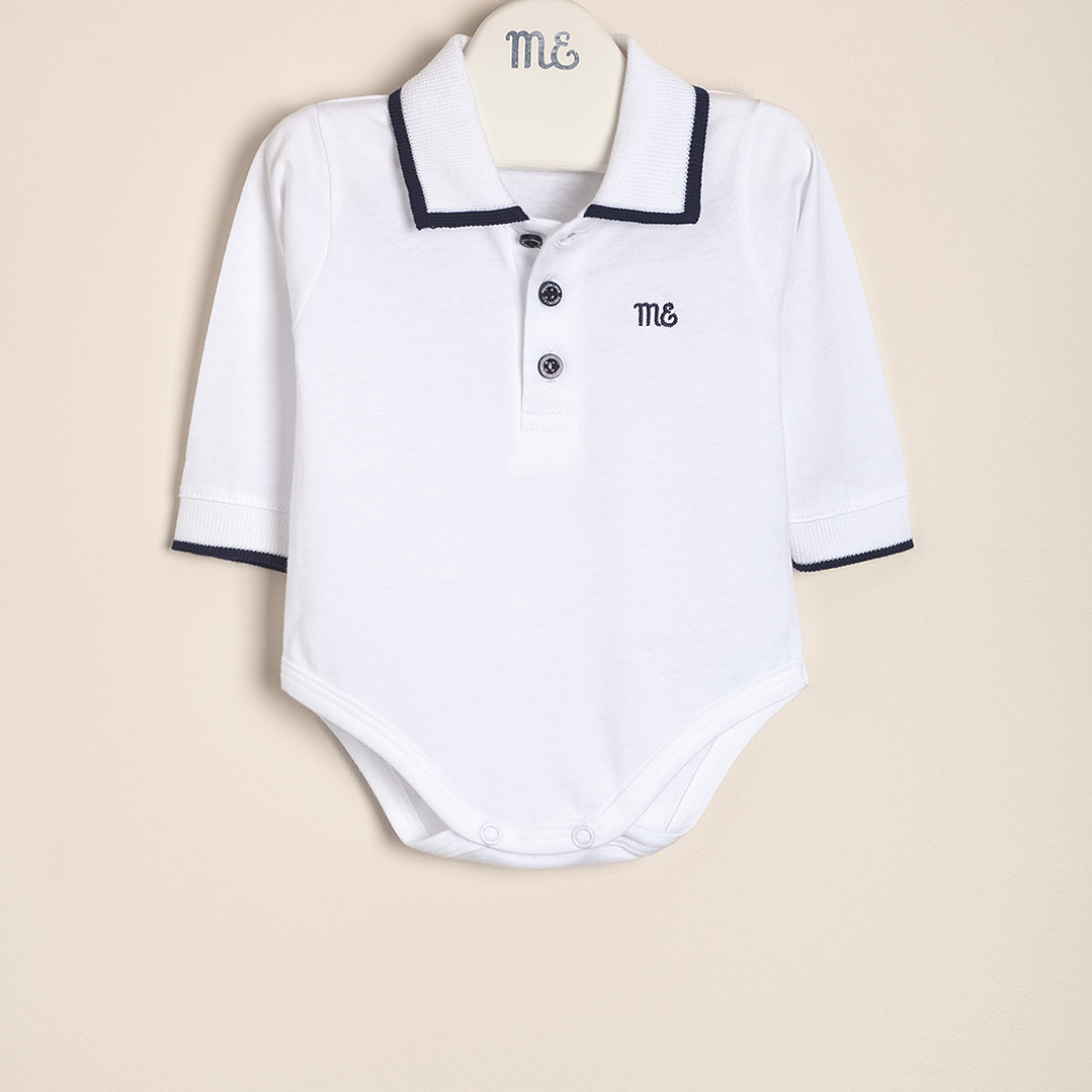 Paul Cotton polo bodysuit with knitted collar and cuffs 1