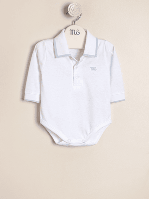 Paul Cotton polo bodysuit with knitted collar and cuffs