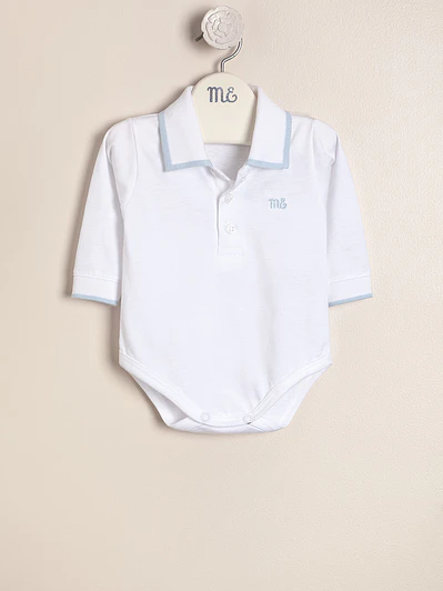 Paul Cotton polo bodysuit with knitted collar and cuffs